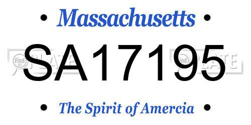 SA17195 Massachusetts License Plate