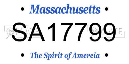 SA17799 Massachusetts License Plate