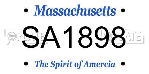 SA1898 Massachusetts License Plate