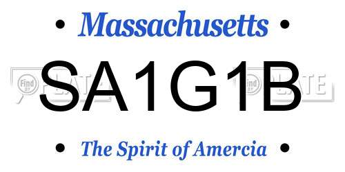 SA1G1B Massachusetts License Plate