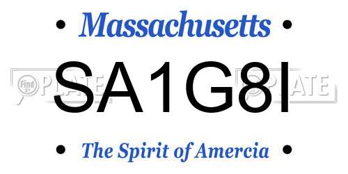 SA1G8I Massachusetts License Plate