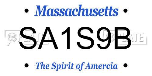 SA1S9B Massachusetts License Plate