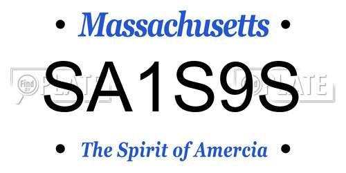 SA1S9S Massachusetts License Plate