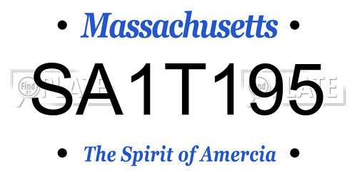 SA1T195 Massachusetts License Plate