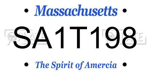 SA1T198 Massachusetts License Plate