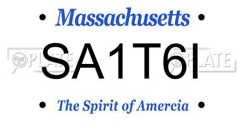 SA1T6I Massachusetts License Plate