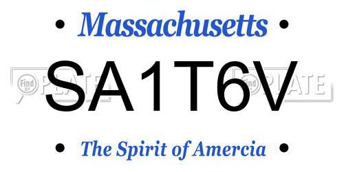 SA1T6V Massachusetts License Plate