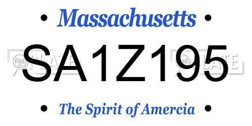 SA1Z195 Massachusetts License Plate