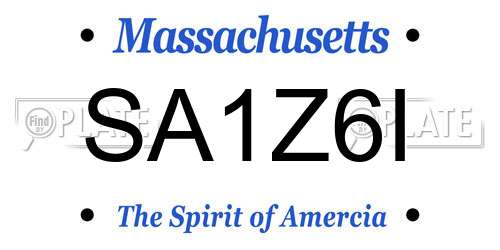 SA1Z6I Massachusetts License Plate