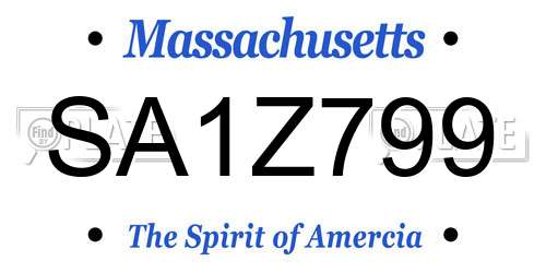 SA1Z799 Massachusetts License Plate
