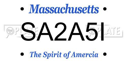 SA2A5I Massachusetts License Plate