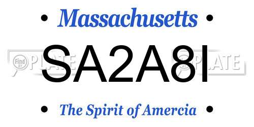 SA2A8I Massachusetts License Plate