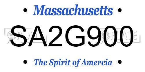SA2G900 Massachusetts License Plate