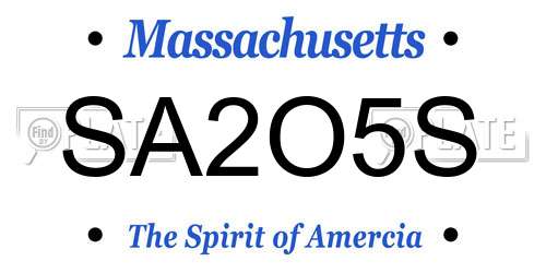 SA2O5S Massachusetts License Plate
