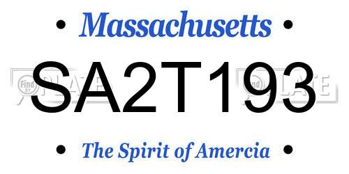 SA2T193 Massachusetts License Plate