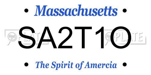 SA2T1O Massachusetts License Plate