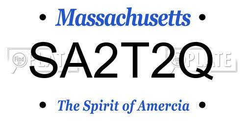 SA2T2Q Massachusetts License Plate