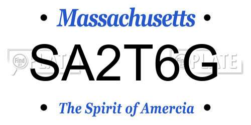 SA2T6G Massachusetts License Plate