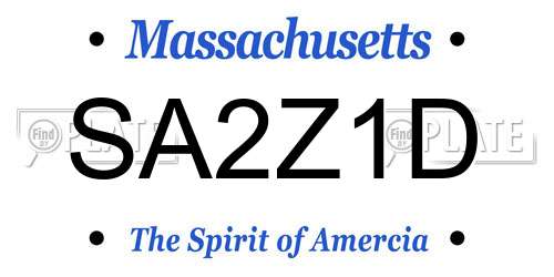 SA2Z1D Massachusetts License Plate