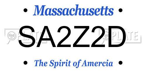 SA2Z2D Massachusetts License Plate