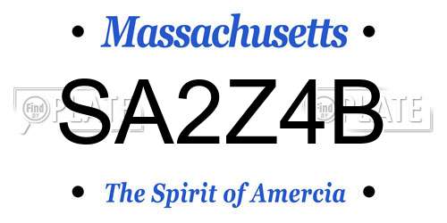 SA2Z4B Massachusetts License Plate