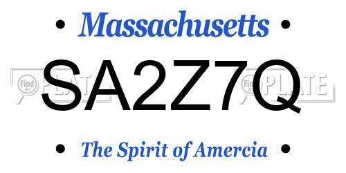 SA2Z7Q Massachusetts License Plate