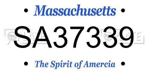 SA37339 Massachusetts License Plate