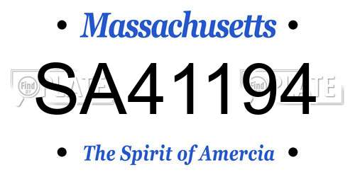 SA41194 Massachusetts License Plate