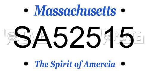 SA52515 Massachusetts License Plate