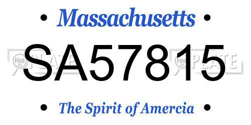 SA57815 Massachusetts License Plate