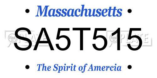 SA5T515 Massachusetts License Plate