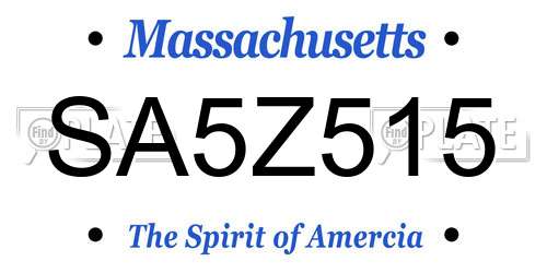 SA5Z515 Massachusetts License Plate