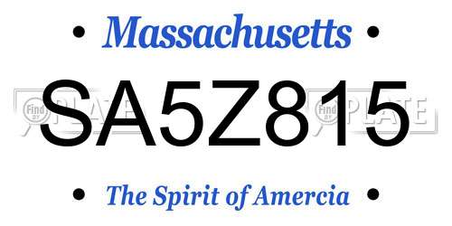 SA5Z815 Massachusetts License Plate