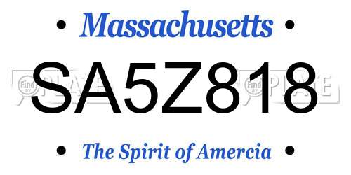 SA5Z818 Massachusetts License Plate
