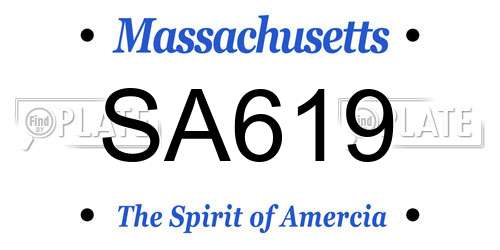SA619 Massachusetts License Plate