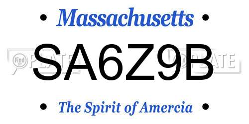 SA6Z9B Massachusetts License Plate