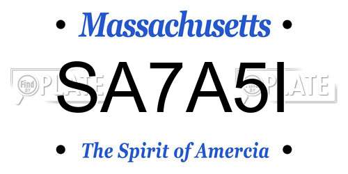 SA7A5I Massachusetts License Plate