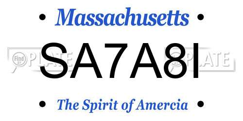 SA7A8I Massachusetts License Plate