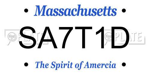 SA7T1D Massachusetts License Plate