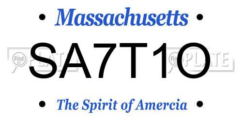 SA7T1O Massachusetts License Plate