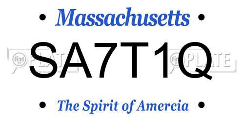 SA7T1Q Massachusetts License Plate