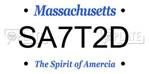 SA7T2D Massachusetts License Plate