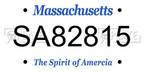 SA82815 Massachusetts License Plate