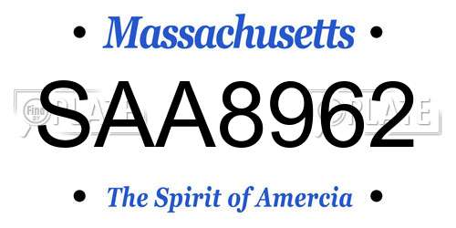 SAA8962 Massachusetts License Plate