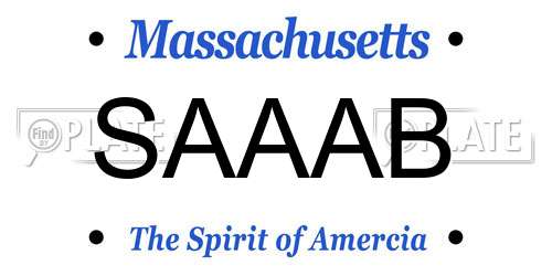 SAAAB Massachusetts License Plate