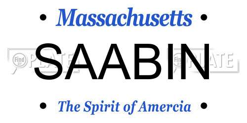 SAABIN Massachusetts License Plate