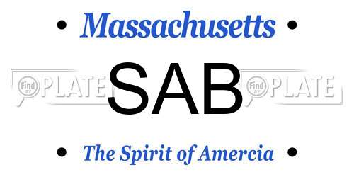 SAB Massachusetts License Plate