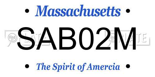 SAB02M Massachusetts License Plate