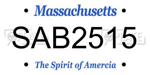 SAB2515 Massachusetts License Plate