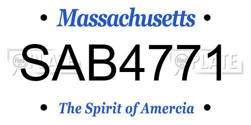 SAB4771 Massachusetts License Plate